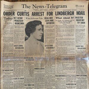 Vintage Newspaper 1932 Oregon's News-Telegram - Lindbergh Hoax